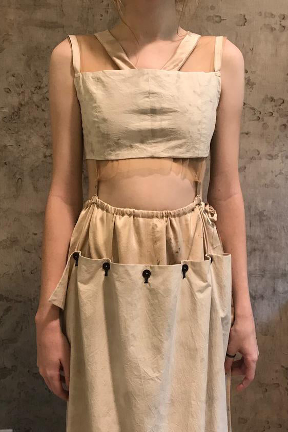 MUTEDANCE MD20SS-KAL03 Strapsoberteil aus baumwollgefärbtem Riemen